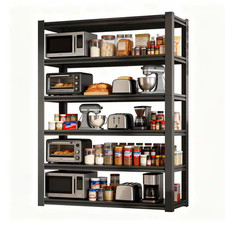 6-Shelf Heavy Duty Steel Adjustable Garage Storage Shelving Unit in Black 48 In