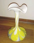 Vintage  Murano  1960s Art Glass Vase Italian OpalLine De Florence 350mm Height