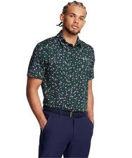 Under Armour Mens Playoff 3.0 Polo Midnight Navy/Forest Green/Flare Orange