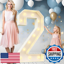 Ledido 4FT Marquee Light Up Numbers 2, Easy to Assemble Marquee Numbers 4 Feet T