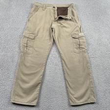 Wrangler Cargo Pants Mens 32x30 Tan Fleece Lined Authentic Issue Khaki Straight