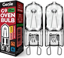 25W G9 Oven Bulb (Pack of 2) Halogen 300�C Heat Resistant 230V Lamps for Neff, A