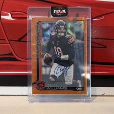 Topps 2025 Chrome Football Caleb Williams Orange Wave Refractor Auto #/25 Bears