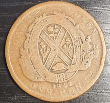 1842 Canada, Bank of Montreal One Penny Bank Token (as shown)