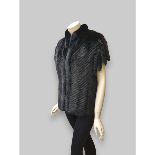Reversible Dark Mink & Leather Vest -Medium - Picture 7 of 13