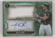 2020 Topps Triple Threads Single Jumbo Relics Emerald 35/50 Matt Olson Auto v1x