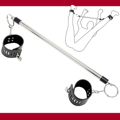 ZADO Spreizstange Mit Gepolsterten Ledermanschetten – Verstellbar 65–120 Cm, Bondage-Sexspielzeug Für Paare