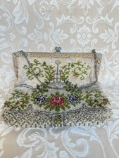 Vintage 1920 s Micro Beaded Purse Hand Sewn Brass Edge.