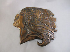 Indian Motorcycle Copper Tone Native American Head Belt Buckle