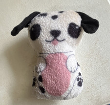 Mini Dalmatian Dog Plush Stuffed Animal White Black Spots Pink Belly