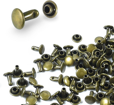 Bronze Double Cap Leather Rivets Tubular Metal Studs 6mm 200sets