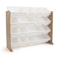 Humble Crew Extra-Large Toy Organizer, 16 Storage Bins, Universal, Natural/White