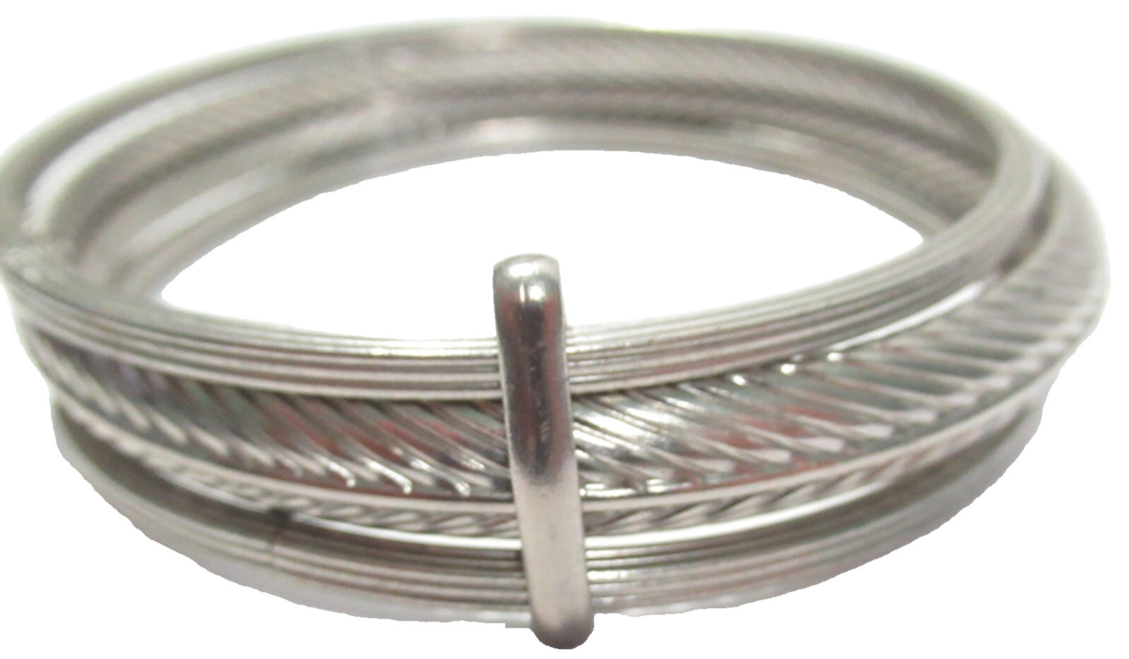 Bangle Bracelets Three Attached Textured Stylish … - image 3