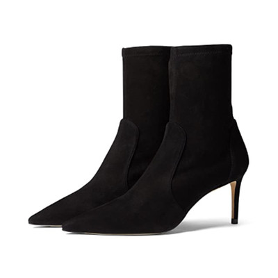 Stuart Weitzman Women's 75 Stretch Bootie Size US 10.5 EU 41 Black Suede NIB 