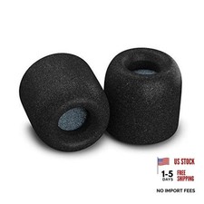 Memory Foam Replacement Ear Tips, Black 3 Pairs Medium
