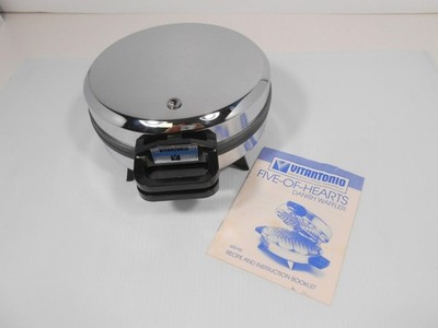 VINTAGE VITANTONIO FIVE OF HEARTS DANISH WAFFLER WAFFLE MAKER No.600 New.