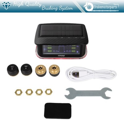 Black RV Tire Pressure Sensor 1 Pc TPMS Solar Monitor 4 Pc Sensors w/Alarm Modes