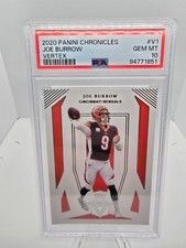 2020 Panini Chronicles - Vertex Joe Burrow #V-1 (RC) PSA 10 Rookie Card. rookie card picture