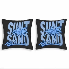 Set of 2 Decorative Throw Pillow Covers 18x18in - Modern Black with Light 