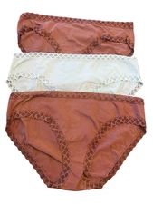 Natori 3-Pack Bliss Girl Brief Panty 156058 New Multi Blue, Brown Size XXL