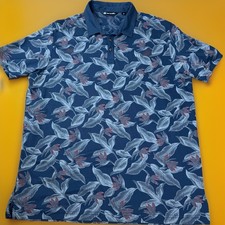 Travis Mathew Golf Polo Shirt Men  s Size XXL Navy Floral Pima Cotton Blend