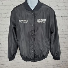 Strata Black SXSW ATX Austin TX 35 Years Snap Lightweight Jacket Size Medium M