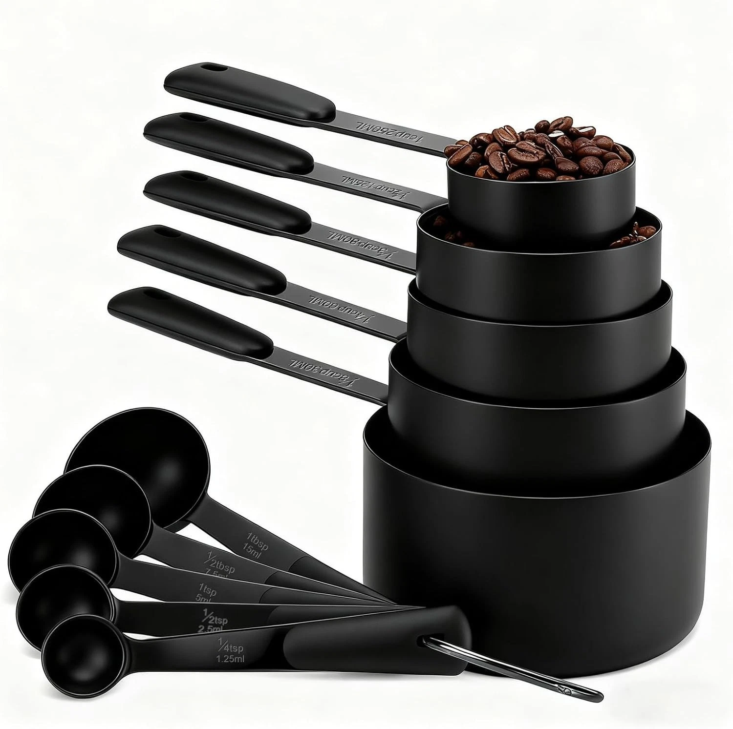 Bopei Measuring Cups and Spoons Set Stainless Steel 10 Piece for Cooking and Bak