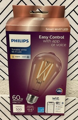   Philips Smart Wi-Fi LED Light Bulbs 60W Tunable Wiz Connected Easy Control 