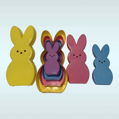 Set of 4! PEEPS  Nesting Easter Egg Containers - Colorful Bunnies - NEW!