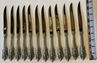 12 Wallace Grand Baroque Steak Knives Sterling Silver Handle 9 1/2" No Monogram