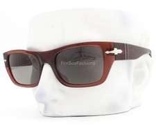 Persol Sunglasses Transparent Burnt Red Gray Glass Lens PO 3268-S 1104/B1 w/case