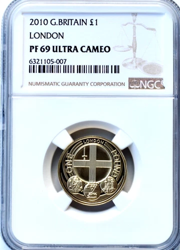 2010 £1 London Pound NGC PF69 Proof Royal Mint Great Britain