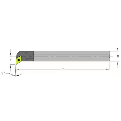Ultra-Dex Usa 920-000-157 Indexable Boring Bar, E06m Sducr2, 6 In L, Carbide,