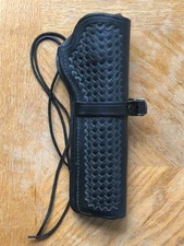 COLT Basket Weave H4074 Black Leather Holster SAA 7.5" Barrel Revolvers RH