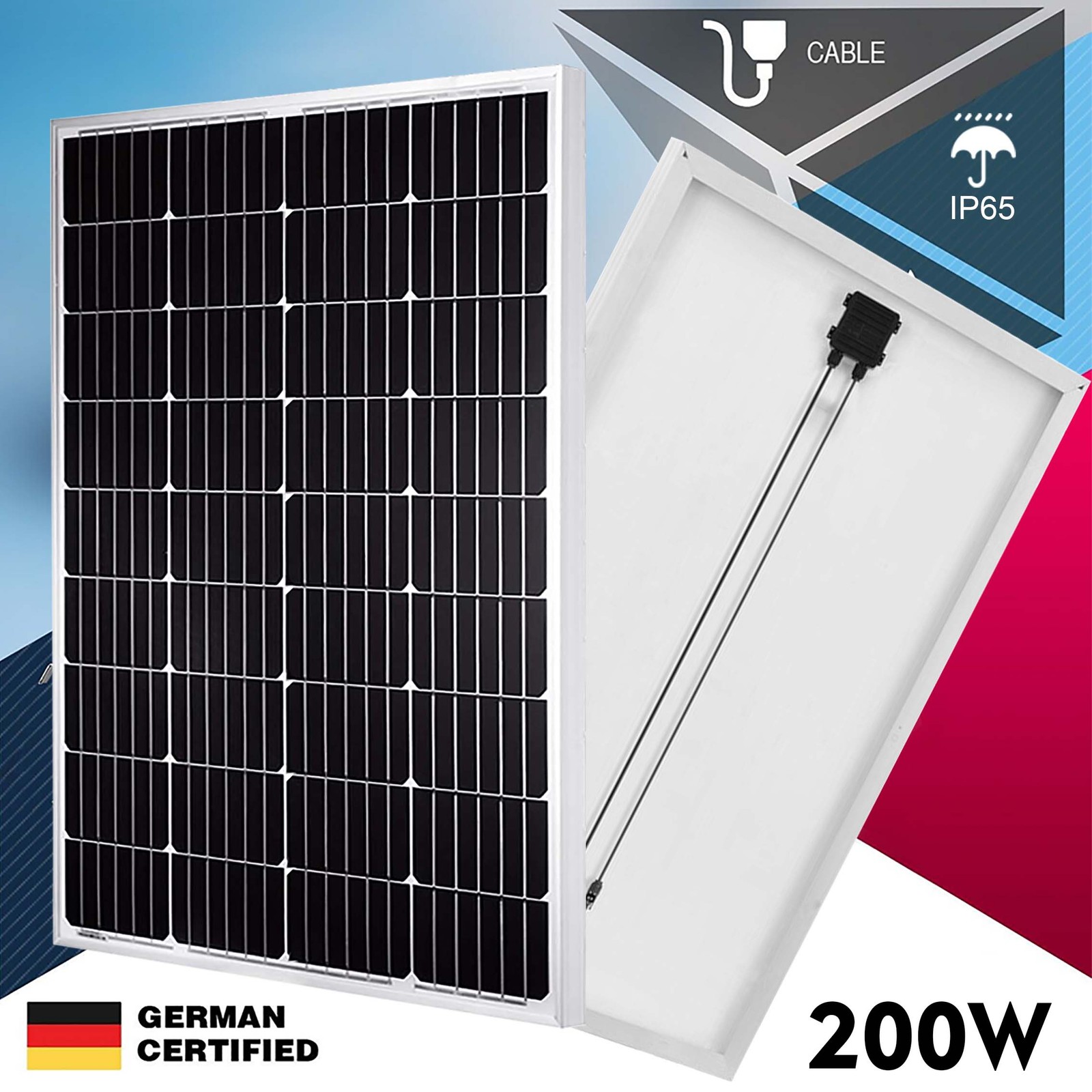200 Watt 12 Volt Monocrystalline Solar Panel Solar Module Tr