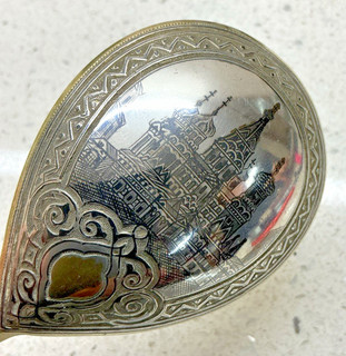 1873 RUSSIAN IMPERIAL TOP QUALITY NIELLO SPOON 1873 RED SQUARE MOSCOW ANTIQUE