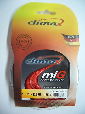 Schnur Angelschnur Climax miG Extreme Braid grau-grün 0,25 mm 17,5 kg 135 m