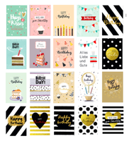 20 Premium Geburtstagskarten Happy Birthday 18X12Cm + Kuverts Geburtstag Karten