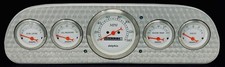1960 1961 1962 1963 Ford Falcon 5 Gauge Dash Panel Set Engine Turned White