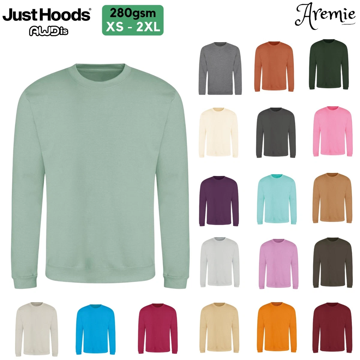 Mens plain crew store neck sweatshirts