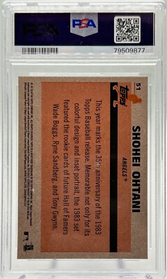 大谷翔平 2018 Topps Chrome RC PSA9 2018 Topps Chrome Update Shohei Ohtani PSA 9 MINT Rookie RC