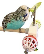 Rotating Bird Perch Toy With Food Holder Clips. Bird Perch Spinning Bird Toy.
