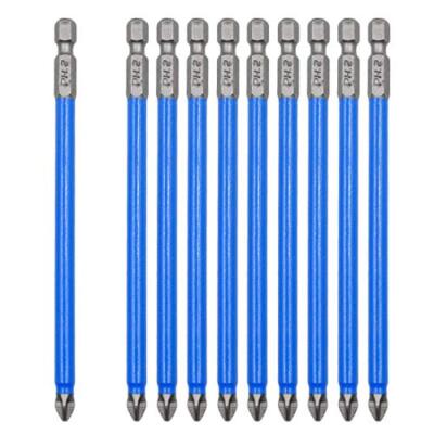 10pcs Magnetic Long Hex Phillips Screw Head Electric Screwdriver Bits Set ph2 X