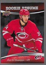 15/16 Contours Rookie Resume Phil Di Giuseppe /399 RR-11 Hurricanes