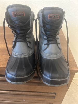 London Fog Ashford Waterproof Shell 3M Duck Boots Grey 