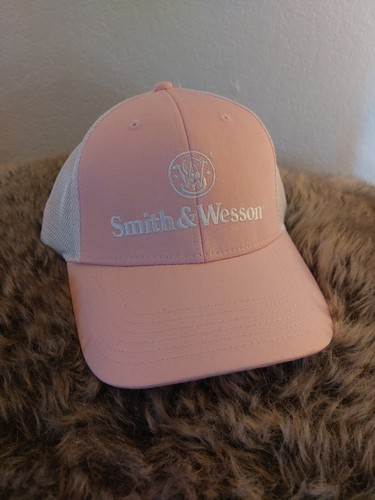 Smith and Wesson Guns Trucker Hat Womens Embroidered Logo Hook & Loop Closure