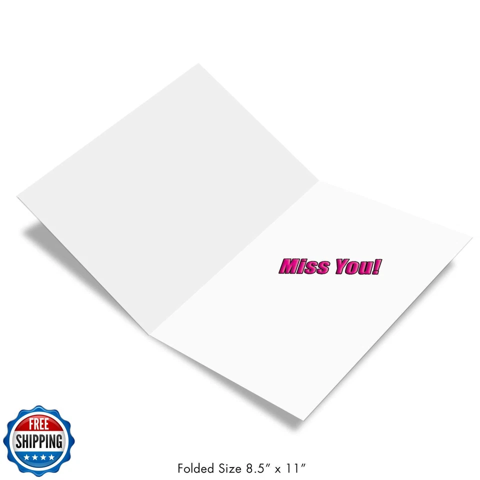 NobleWorks - 1 Jumbo Animal Miss You Card w/Envelope (XL 8.5 x 11 Inch) - Cut - Image 2 of 4