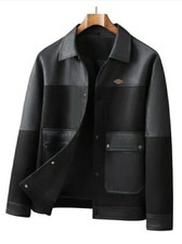 Men's Casual Fleece Jacket - Polyester Blend, Lapel Collar, Solid Color,
