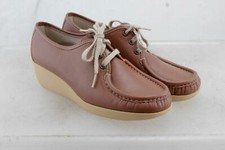 Comfort Club Brown Leather Lace-up Moc Clogs Made in USA Women's 8.5 W 201Z4