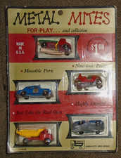 Vintage Lead Barclay Metal Mites Car  Truck Set 5 Vehicles Mint Original Pack B